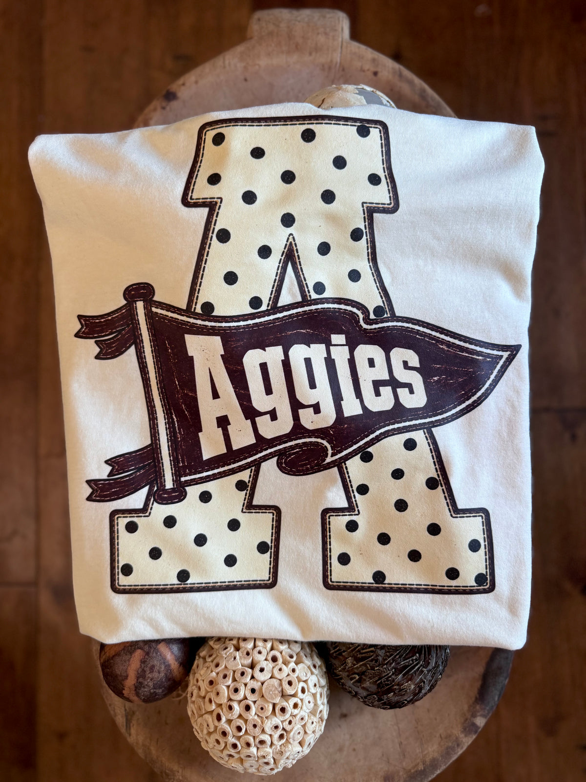 Polka dot School letter +pennant