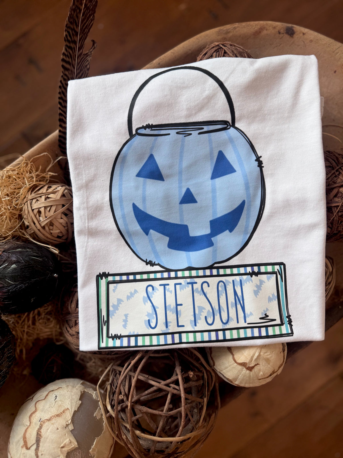 Pumpkin basket + name plate