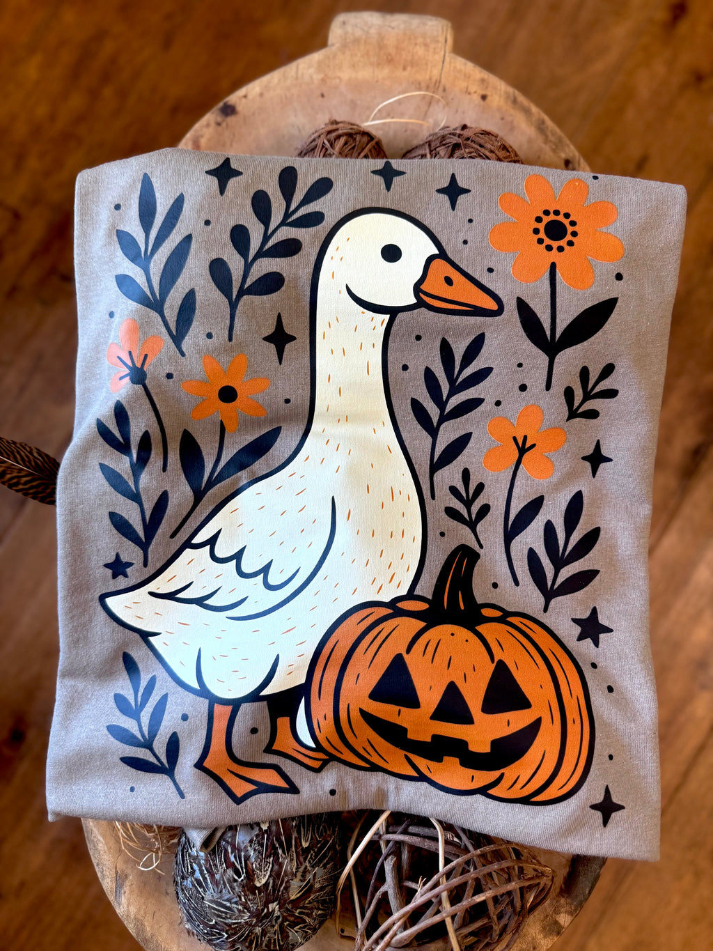 Pumpkin floral goose