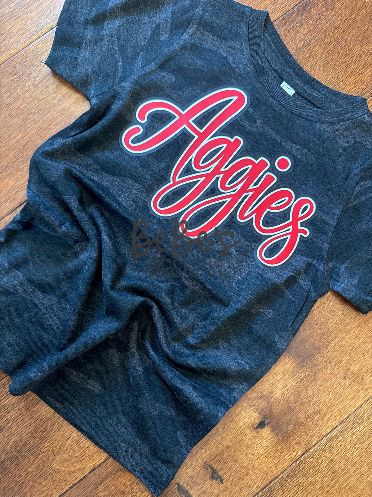 Camo shirt + mascot