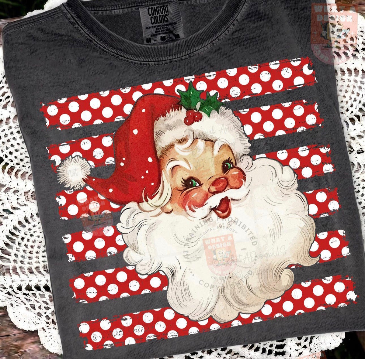 Polka stripe Santa