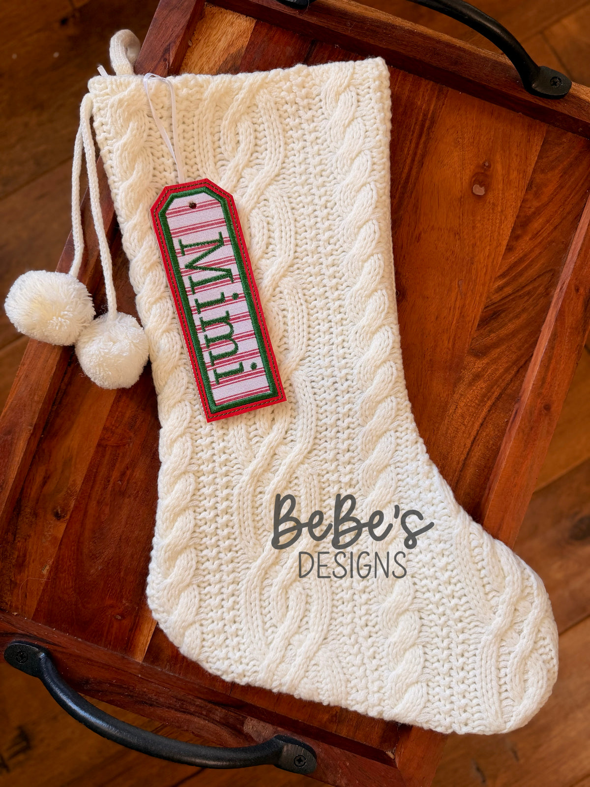 Embroidery Stocking tag
