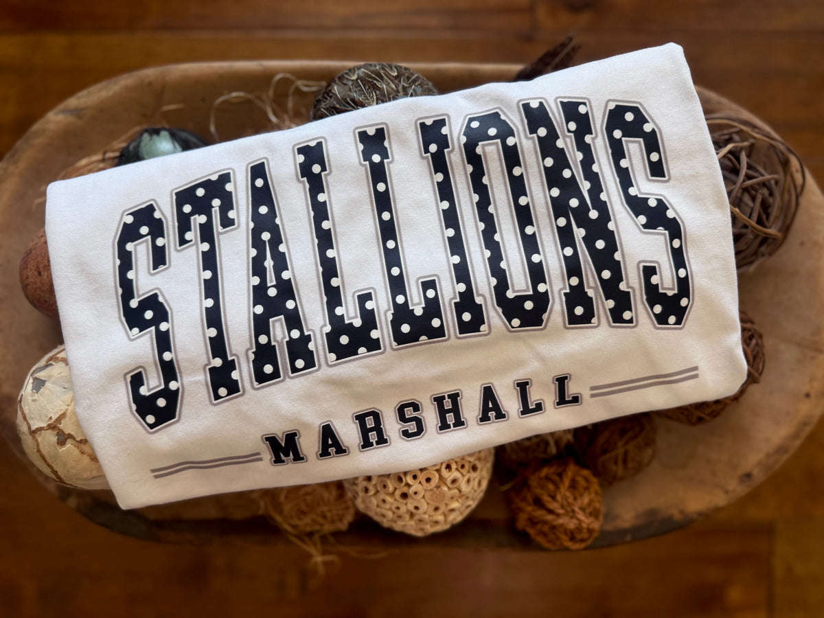 Polka dot + school name