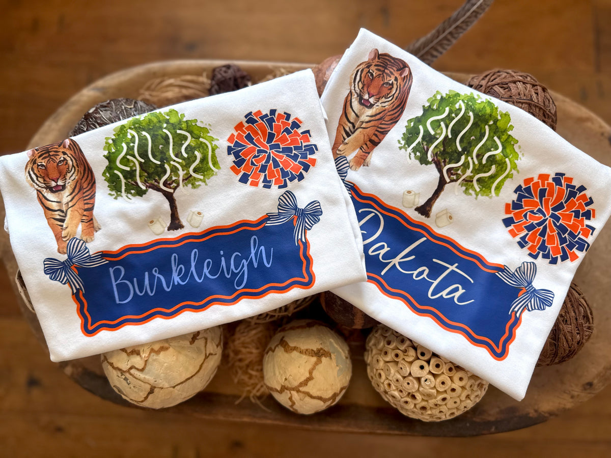 Boy & Girl Auburn Trio + name plate