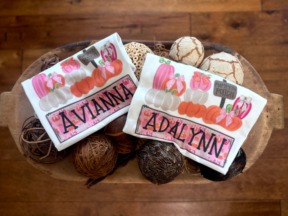 Pumpkin patch + name plate