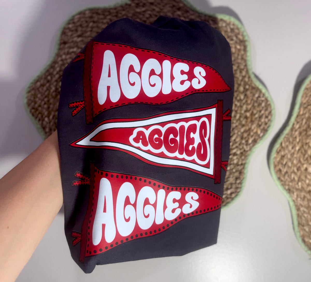 Stacked mascot pennant