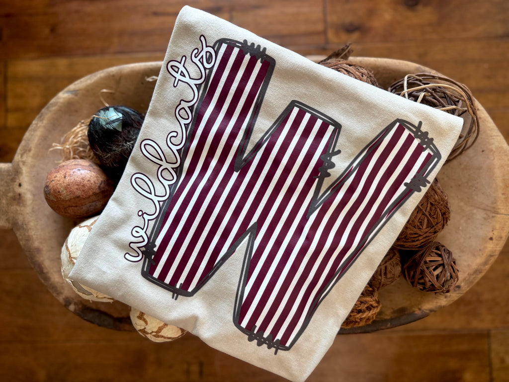 Seersucker stripe mascot letter