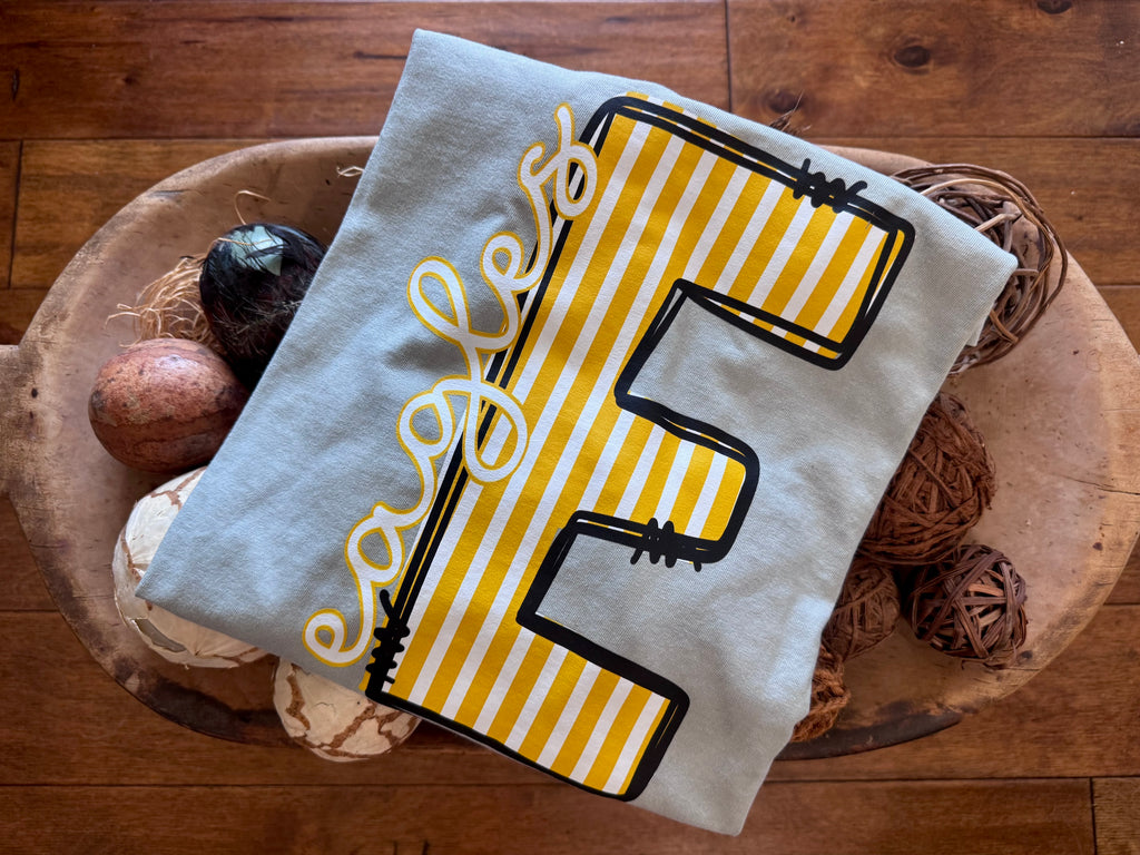 Seersucker stripe mascot letter