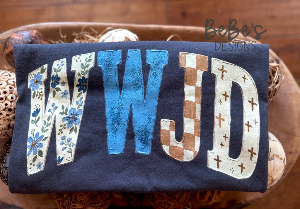 WWJD neutrals & blue