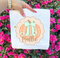 Personalized Scalloped Bow Pumpkin