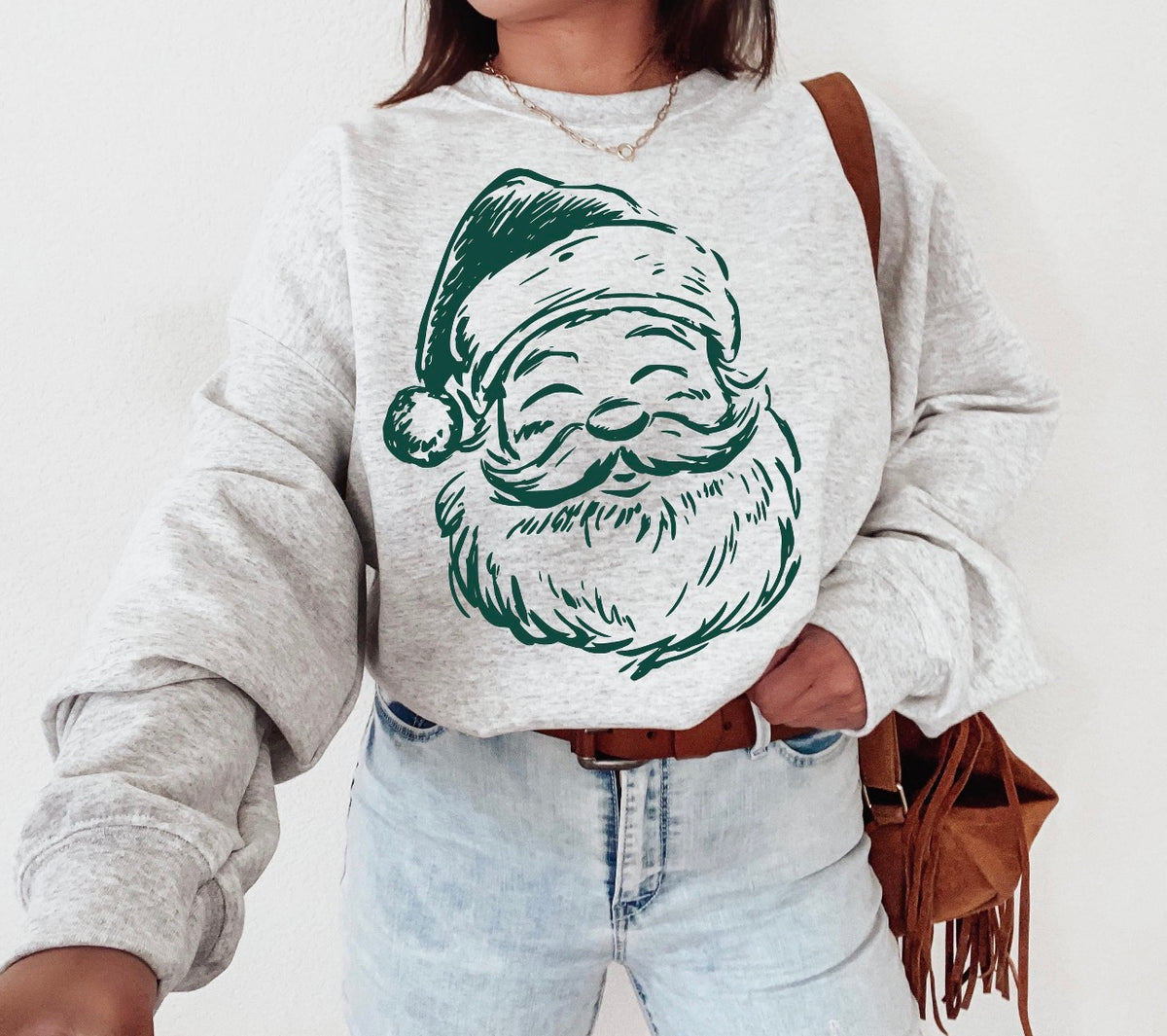 Green outline santa