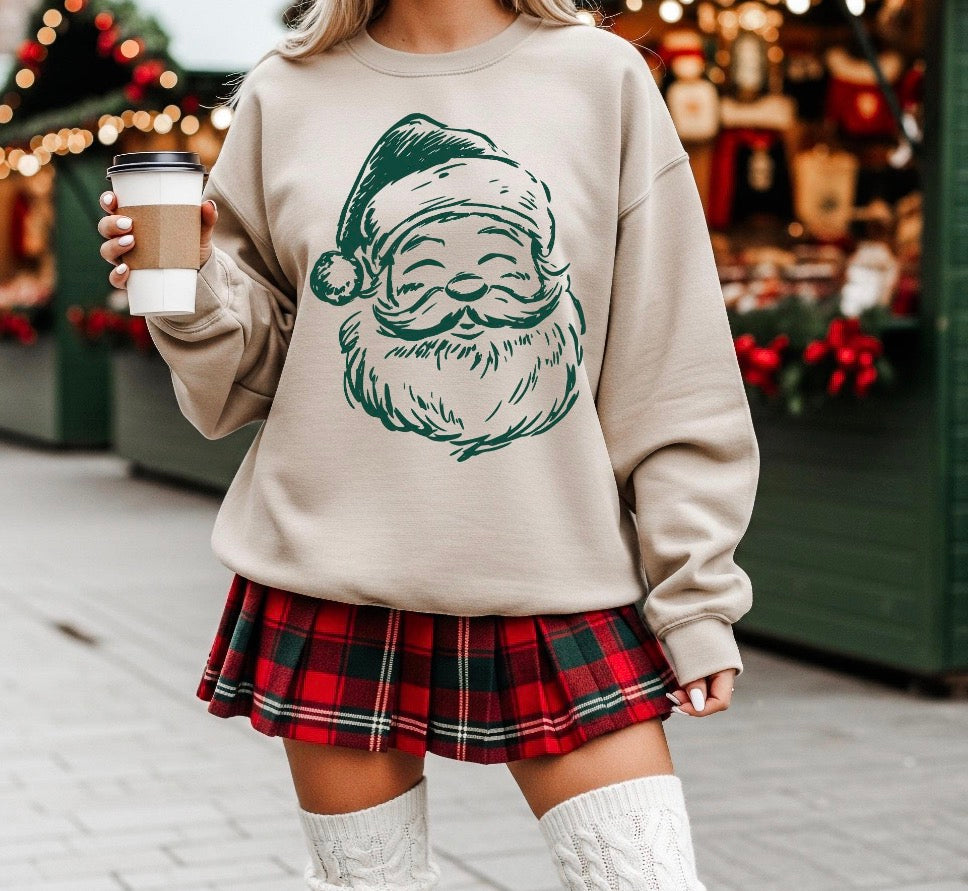 Green outline santa