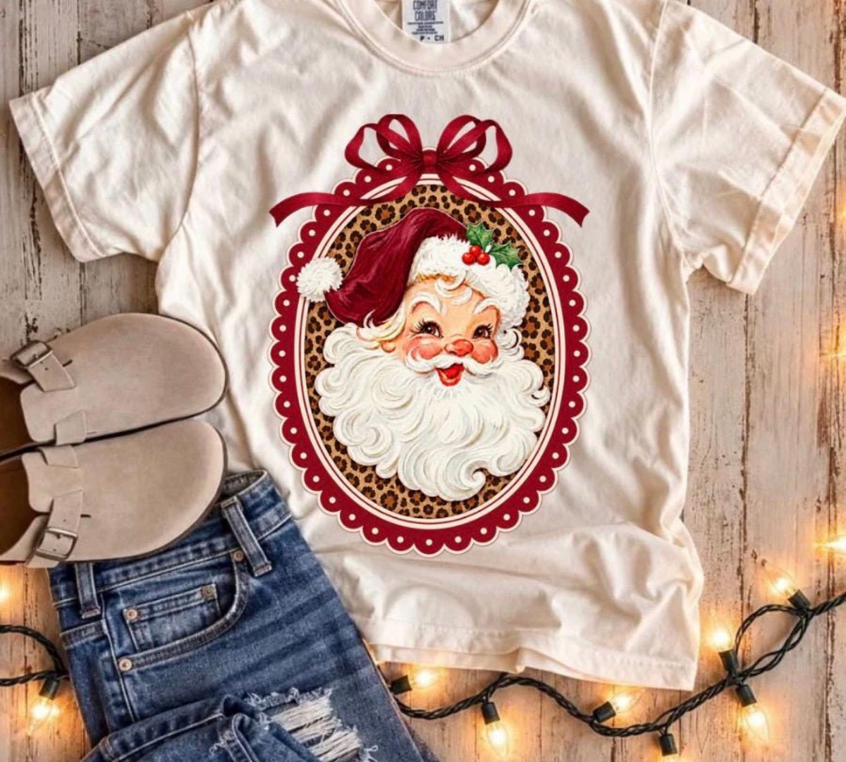 Leopard Santa frame