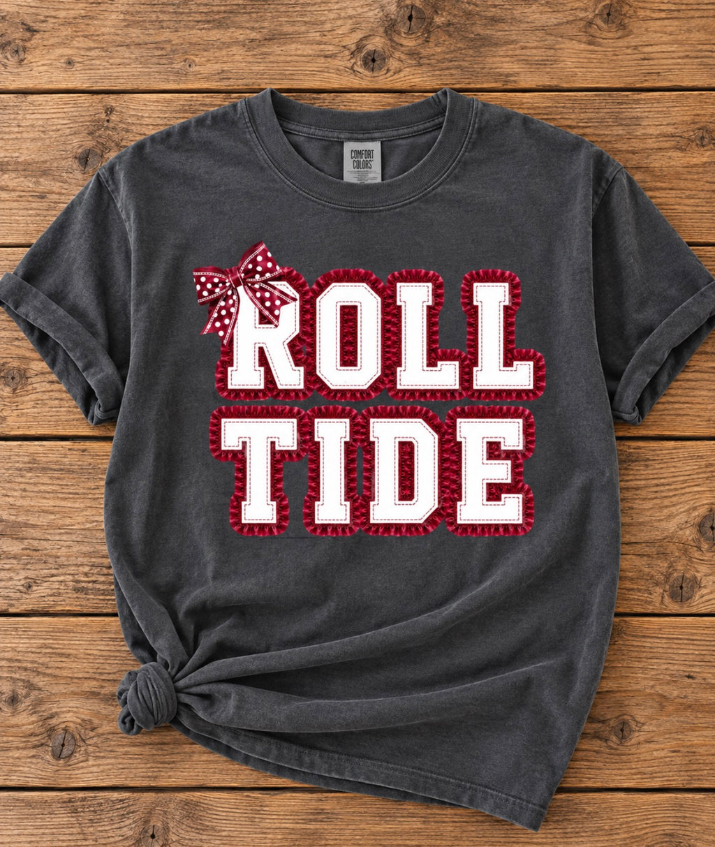 ROLL TIDE FAUX RUFFLE BOW